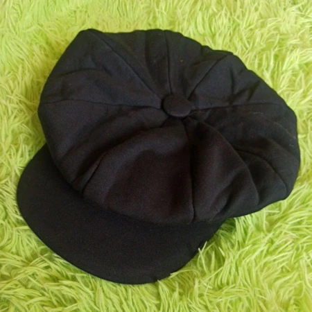 Topi Jamur Dewasa Katun Drill Laken Tebal - Hitam Fleece